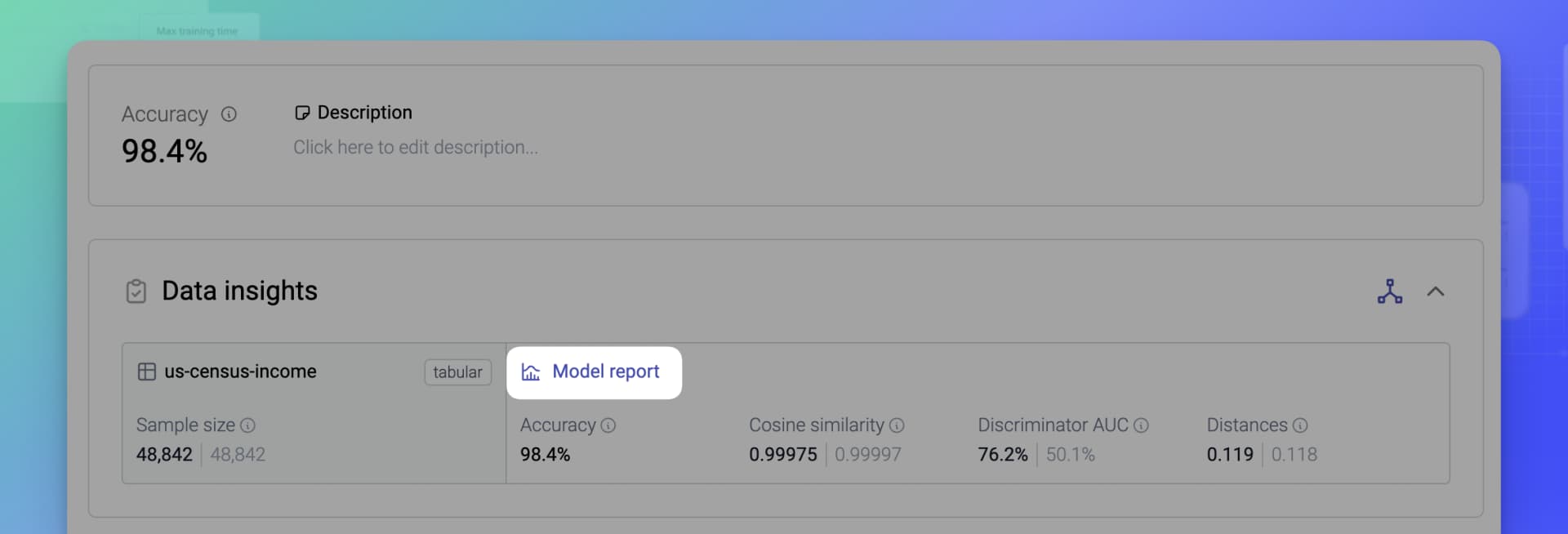 MOSTLY AI - Generator configuration - Open model report